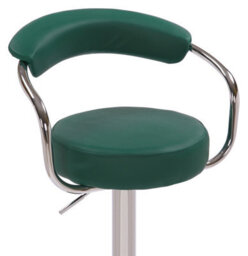 Lamboro Zenith Kitchen Bar Stool, Chrome Footrest, Height Adjustable Swivel Gas Lift, Home Bar & Breakfast Barstool, Faux-Leather, Green - thumbnail 6