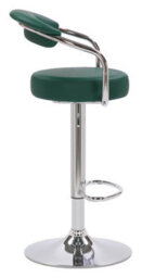 Lamboro Zenith Kitchen Bar Stool, Chrome Footrest, Height Adjustable Swivel Gas Lift, Home Bar & Breakfast Barstool, Faux-Leather, Green - thumbnail 2