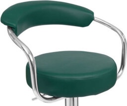Lamboro Zenith Kitchen Bar Stool, Chrome Footrest, Height Adjustable Swivel Gas Lift, Home Bar & Breakfast Barstool, Faux-Leather, Green - thumbnail 8