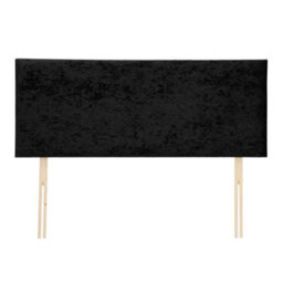 "Urban Textures Luxury 26"" High Crushed Velvet Fabric Upholstered Bed Headboard - Black"
