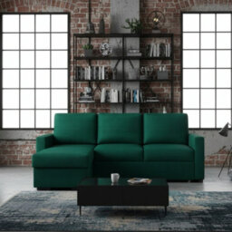 Tokio D Green Reversible Corner Sofa Bed Modern Design With Pull Out Sleep Function And Built In Storage - thumbnail 2