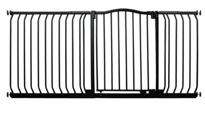 Bettacare Curved Top Dog Gate, 216Cm - 225Cm, Matt Black, Pressure Fit Pet Gate For Dog And Puppy, Pet And Dog Barrier - image 1