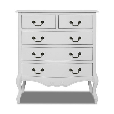 Statement Furniture Juliette White Vintage Chic 2 Over 3 Chest Of Drawers - image 1