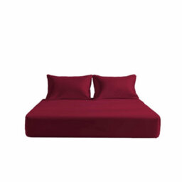 Microfibre Soft Touch Fitted Sheet 40Cm Extra Deep Skirt Plain Dyed Bed Linen Red - thumbnail 2