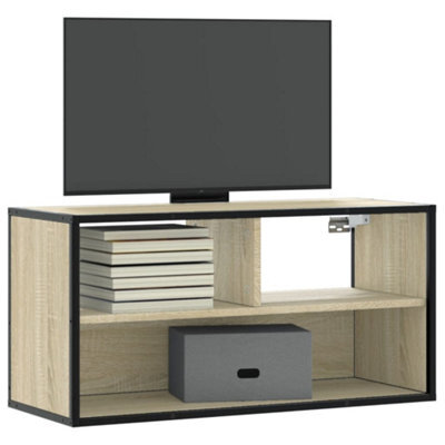 Berkfield Tv Cabinet Sonoma Oak 80X31X39.5 Cm Engineered Wood And Metal - image 1