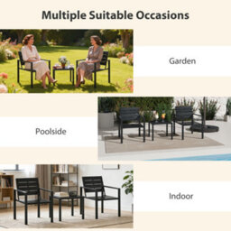 Outsunny 3 Pieces Garden Bistro Set For 2, Outdoor Bistro Table And Chairs - thumbnail 7