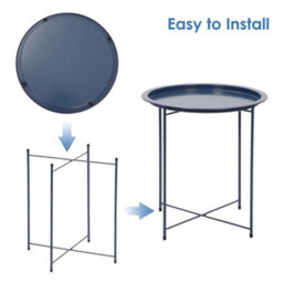 Butlers Tray Table Top Side Table Foldable Living Room - Blue - thumbnail 4