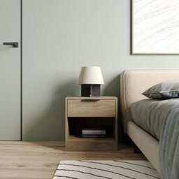 Urbn-Living Urbnliving 45Cm Width 1-Drawer Bedside Oak Table Cabinet Nightstand Storage Shelf Bedroom Furniture Unit - thumbnail 2