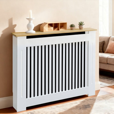Fativo Vertical Radiator Cover Grill Shelf Cabinet Mdf Wood Modern Traditional Furniture (H 925 X W 1090 X D 200 mm) - image 1