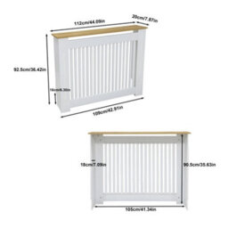 Fativo Vertical Radiator Cover Grill Shelf Cabinet Mdf Wood Modern Traditional Furniture (H 925 X W 1090 X D 200 mm) - thumbnail 2