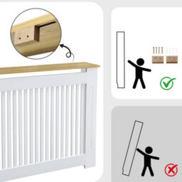 Fativo Vertical Radiator Cover Grill Shelf Cabinet Mdf Wood Modern Traditional Furniture (H 925 X W 1090 X D 200 mm) - thumbnail 6