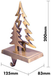 My Smart Buy Set Of 2 Christmas Stocking Holders - Aluminium Tree Design, Weighted Base, Protective Underside - Festive Mantel Display - thumbnail 3