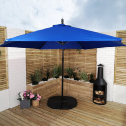 Samuel Alexander 3M Cantilever Parasol In Blue With Crank Handle For Patio Garden Banana Parasol With Uv Protection Outdoor Umbrella Sun Shade - thumbnail 8
