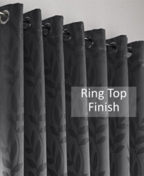 Luxury Living Tivoli Eyelet Ring Top Curtains Charcoal - thumbnail 4