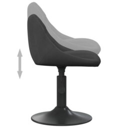 Walplus Swivel Dining Chairs 2 Pcs Black Velvet - thumbnail 7