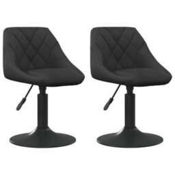 Walplus Swivel Dining Chairs 2 Pcs Black Velvet - thumbnail 2