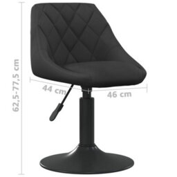 Walplus Swivel Dining Chairs 2 Pcs Black Velvet - thumbnail 9