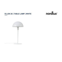 Nordlux Ellen Metal Table Lamp Dome Shade White,mains - thumbnail 4