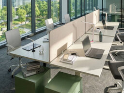 Beliani Desk Screen Split Beige - thumbnail 2