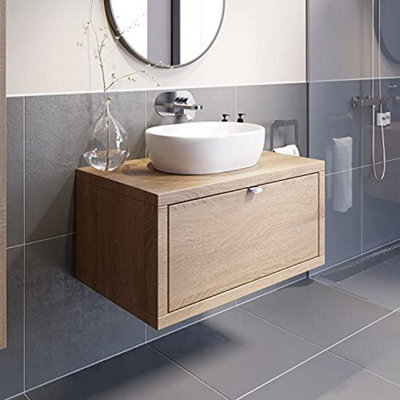 Affine Bathroom Wall Hung Vanity Unit Sink Cabinet Wash Basin Sink Storage Drawer 800mm - image 1