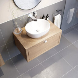 Affine Bathroom Wall Hung Vanity Unit Sink Cabinet Wash Basin Sink Storage Drawer 800mm - thumbnail 4