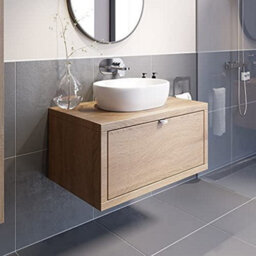 Affine Bathroom Wall Hung Vanity Unit Sink Cabinet Wash Basin Sink Storage Drawer 800mm - thumbnail 1
