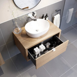 Affine Bathroom Wall Hung Vanity Unit Sink Cabinet Wash Basin Sink Storage Drawer 800mm - thumbnail 6