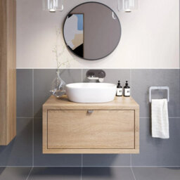Affine Bathroom Wall Hung Vanity Unit Sink Cabinet Wash Basin Sink Storage Drawer 800mm - thumbnail 3