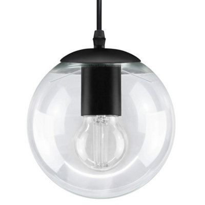 Long Life Lamps Company Vintage Clear Glass Globe Pendant Light Shade M0086 - image 1