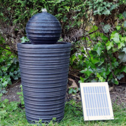 Gardenwize Garden Outdoor Round Ball & Plinth Solar Powered Water Fountain Feature - thumbnail 3