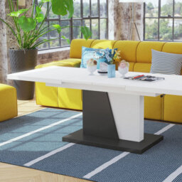 Heze Furniture Gala 2 In 1 Extending Coffee / Dining Table - White / Anthracite - thumbnail 5
