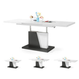 Heze Furniture Gala 2 In 1 Extending Coffee / Dining Table - White / Anthracite - thumbnail 2