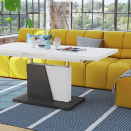 Heze Furniture Gala 2 In 1 Extending Coffee / Dining Table - White / Anthracite - thumbnail 4