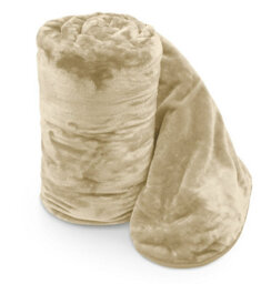 Velosso Luxurious Ultra-Soft Plush Faux Mink Fur Throw Blanket - 200Cm X 240Cm, For Sofa, Bed - Latte
