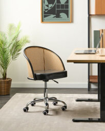Beliani Desk Chair Baltimore Faux Leather Black - thumbnail 2