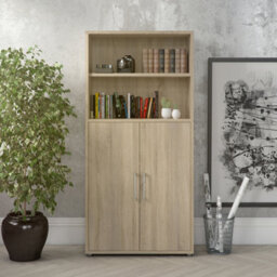 Furniture To Go Prima Bookcase 4 Shelves With 2 Doors In Oak - thumbnail 5