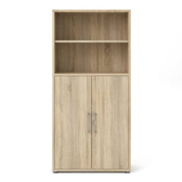 Furniture To Go Prima Bookcase 4 Shelves With 2 Doors In Oak - thumbnail 2