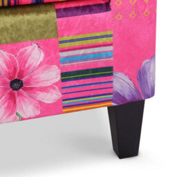 Tub Chair Armchair Club Chair In Pink Patchwork Fabric - thumbnail 7