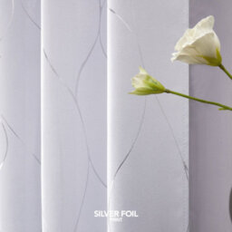 Deconovo Eyelet Blackout Curtains, Silver Wave Line Foil Printed Thermal Curtains For Bedroom, 66 X 72 Inch, Silver Grey, One Pair - thumbnail 5