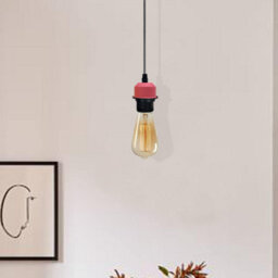Ledsone Pink Vintage Industrial Pendant Light E27 Bulb Holder Ceiling Rose Lamp Fixture - thumbnail 4