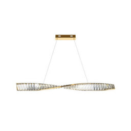 Luminosa Lighting Luminosa Krone Modern 100Cm Bar Pendant Ceiling Light Brass 3000K 1900Lm Crystal Shade - thumbnail 1