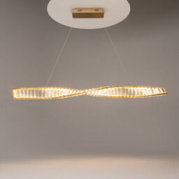 Luminosa Lighting Luminosa Krone Modern 100Cm Bar Pendant Ceiling Light Brass 3000K 1900Lm Crystal Shade - thumbnail 2