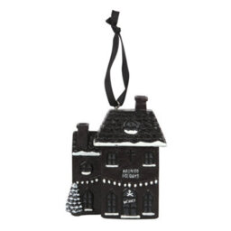 Something Different Haunted Holiday Resin House Christmas Decoration Black/white (One Size) - thumbnail 1