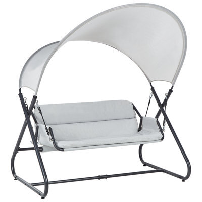 Beliani Patio Swing Solagna Metal Light Grey - image 1