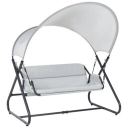 Beliani Patio Swing Solagna Metal Light Grey - thumbnail 1