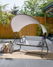 Beliani Patio Swing Solagna Metal Light Grey - thumbnail 2