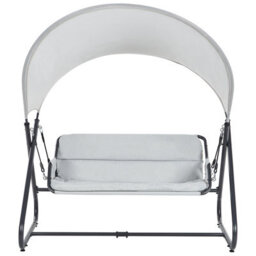 Beliani Patio Swing Solagna Metal Light Grey - thumbnail 4