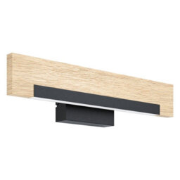 Elegant Black And Brown Wall Light With White Plastic Shade And Led Bulb