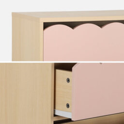 Sweeek - Wood-Effect Children's Chest Of 3 Drawers Pink 80X30X79 Cm - Azur - thumbnail 4