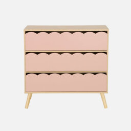 Sweeek - Wood-Effect Children's Chest Of 3 Drawers Pink 80X30X79 Cm - Azur - thumbnail 2